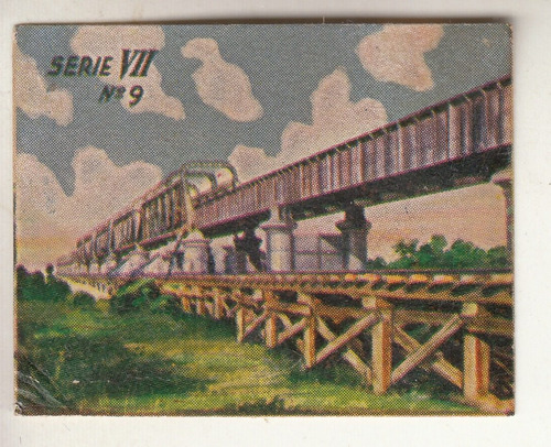 1932 Figurita Puente Metalico Ferrocarril Sobre Rio Olimar