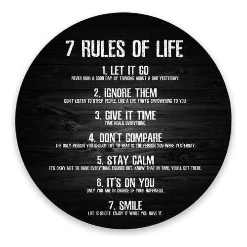 Amcove 7 Reglas De La Vida Citas Motivacionales Alfombrilla 