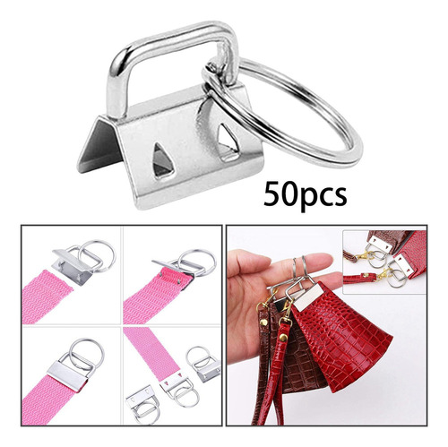 50x Herrajes Para Llavero Con Anillo Dividido, Acero Al