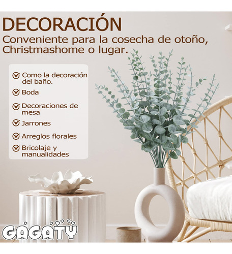 24 Piezas De Tallos De Eucalipto Para Decoración De Hojas,