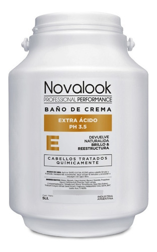 Baño De Crema Novalook Extra Acido 5 Litros Post Tecnico