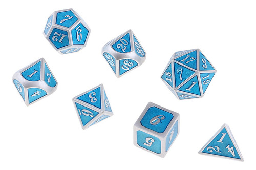 Imagen 9 de 9 de Dados Poliédricos D4-d20 Metálico Para Juego De Mesa
