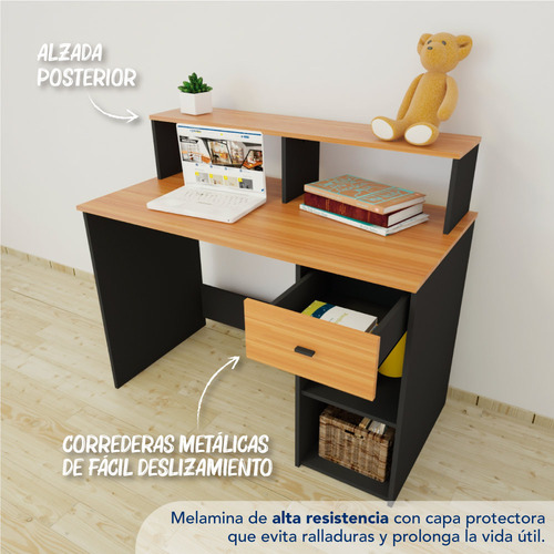 Escritorio Centro Estant Turin Negro Paraiso Ancho 116cm