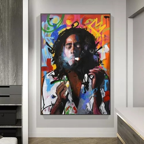 Cuadros-bob Marley,decorativo,105x75cm Con Marco 16k