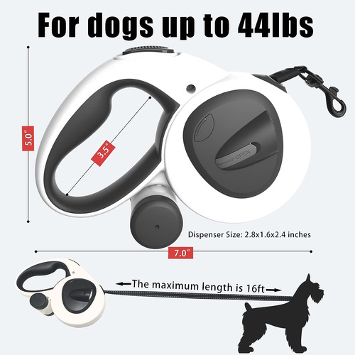Correa Para Perro Retractil 4 En 1 Mejorada Hcy&wld Con L...