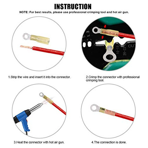 Glarks Pcs Calibre Anillo Nylon Termorretractil Conector