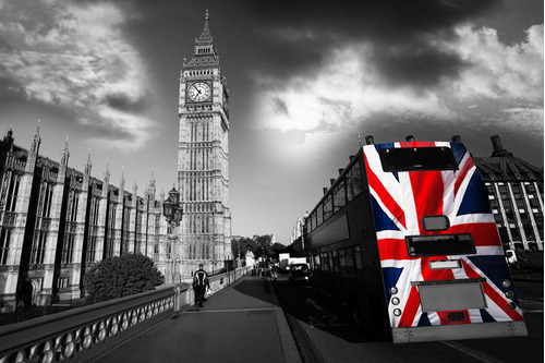 Cuadro 20x30cm Londres Ciudad Black And White Mundo M7