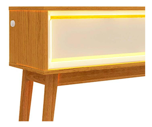 Aparador Sala Led Neon Pés Madeira 140cm Requinte Gelius Off