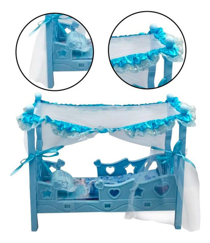 Berço Boneca Colchão Mosqueteiro Azul Bercinho Infantil