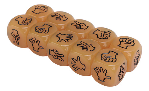 Juego De 10 Dados De Papel Orange Rock Scissors Para Adivina
