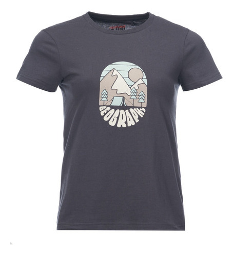 Polera Mujer Geography Liquen Grafito