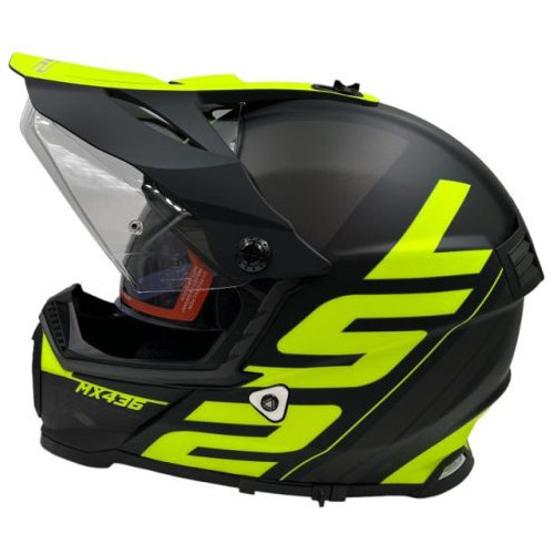 Ls2 Mx436 Evo Trophy Negro Mate Amarillo