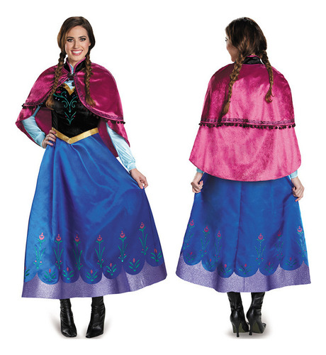 Anna Halloween Cos Princesa Vestido Femenino Adulto Reina De Hielo P