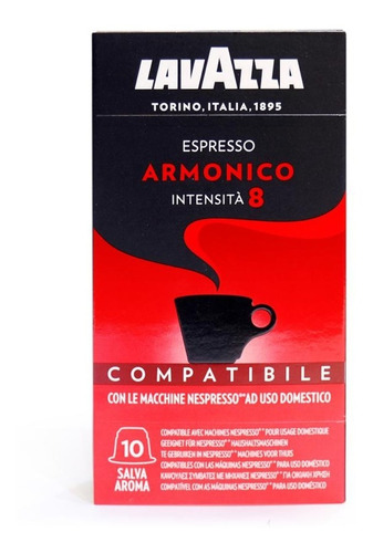 Cafe Capsulas Lavazza Armonico Compatible Nespresso X10