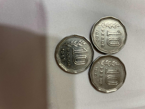 3 Monedas Argentinas De 10 Centavos Una De1963-1967-1968