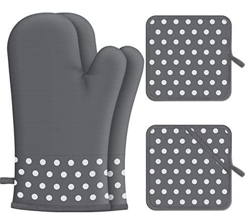 Oven Mitts Y Pot Holders, 4 Piece Resistente Al Calor Htpqw