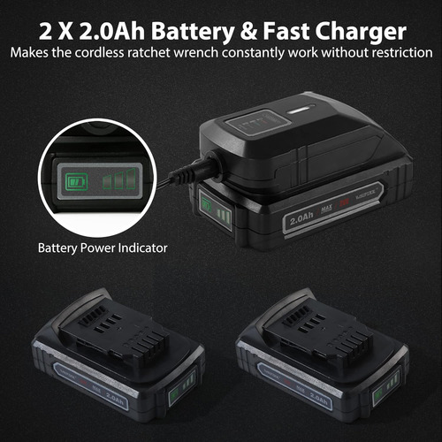 Juego De Llave De Trinquete Eléctrico Inalámbrico De 20v De