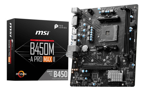 Placa-mãe de computador MSI MAX II B450M-A PRO MAX II Pro para PC cor preta