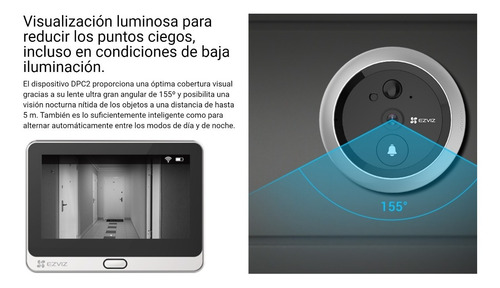 Imagen 7 de 10 de Videoportero Wifi 1080p Ezviz Dp2c Pantalla Memo 64gb Audio