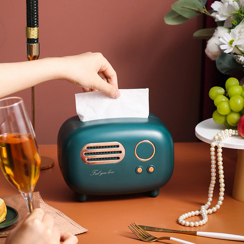 Caixa De Tecido Para Rádio Antigo Dispensador Verde Verde