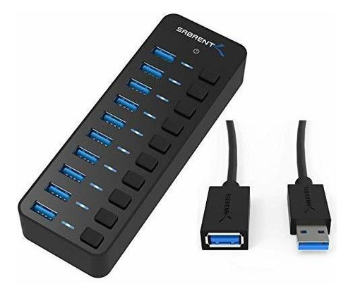 Hub Usb - Sabrent Hub Usb 3.0 De 10 Puertos Y 60 W + Cable D