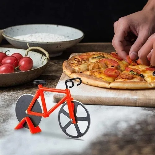 Imagem 4 de 6 de Cortador De Pizza Bicicleta 2 Laminas Aço Mimo Style