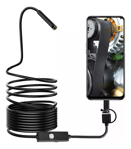 Mini Cámara Endoscópica Android/win/mac Inspección 5mt Usb