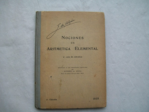 Nociones De Aritmetica Elemental Alfredo De Alzaa 1935