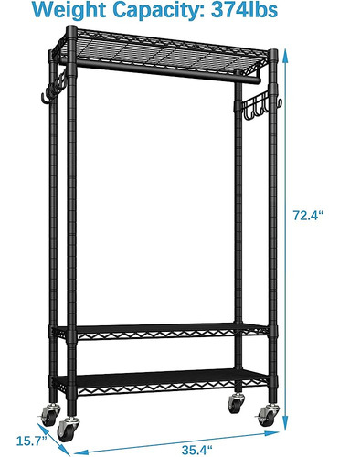 Vipek X1 Plus Rolling Garment Rack Heavy Duty Clothes Rack P