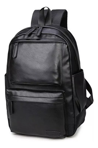 Elegante Color Sólido Cuero De La Pu Mochila Accesorios Vint