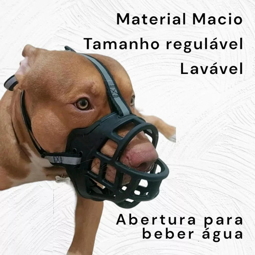 Focinheira Pitbull Para Cães Grandes Feita De Silicone