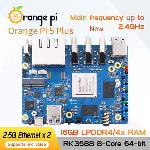 Orange Pi 5 Plus 16gb Con 256gb Emmc Rockchip Rk3588 8-core