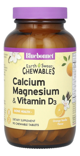 Bluebonnet Calcio Magnesio Y Vitamina D3 90 Tabletas Mastic Sabor Naranja