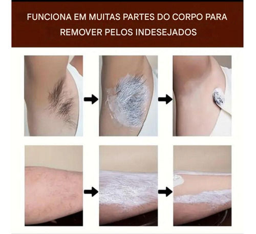 Creme Depilatorio Corporal A Base De Cocô Rozino-50g Todo Tipo De Pele