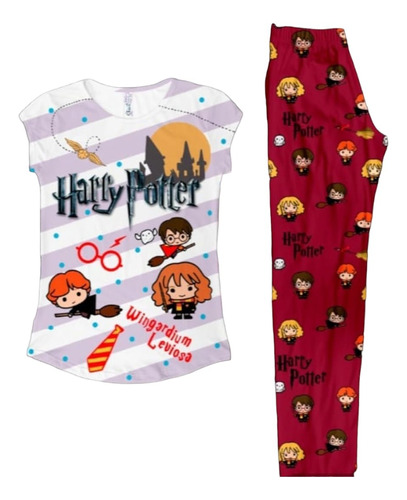 Pijama Harry Potter Juvenil Unitalla Chica Mediana Muy Suave
