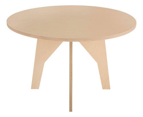 Set Mesa Circular Con 3 Sillas Infantiles Abedul Sin Barniz Natural