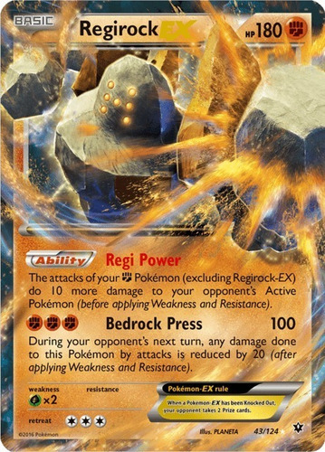 Cartas Pokemon Regirock Ex 43/124 Fates Collide Fco (Usado)