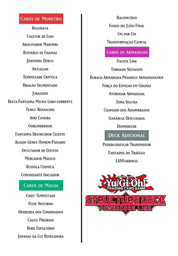 Yugioh Deck Estrutural Podercodificar Link Powercode Konami