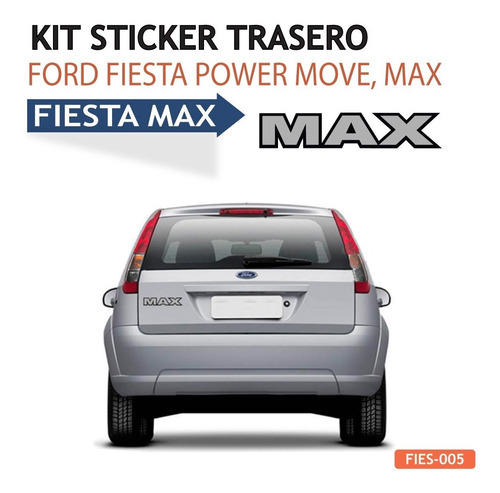 Calcomania Sticker Ford Fiesta Power Move Max Anil-005 R 5