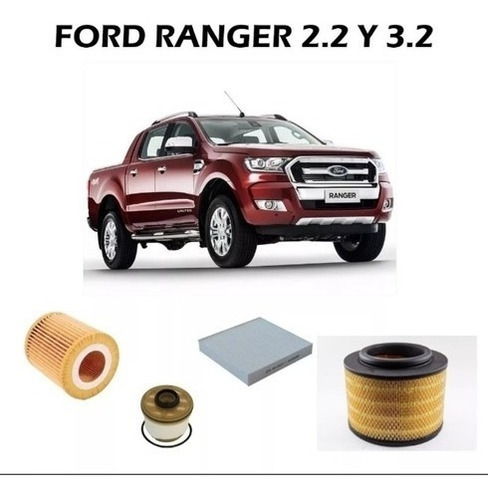 Kit Filtros Afinamiento Ford Ranger 2.2/3.2 2012-2022