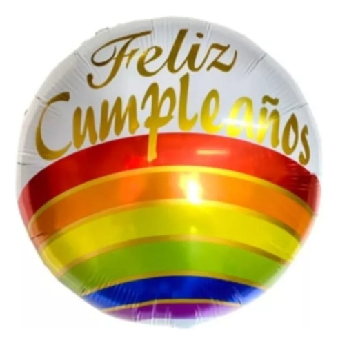 2 Globos Feliz Cumpleaños Arcoiris 