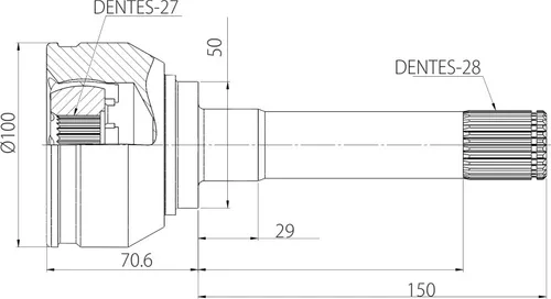 Junta Homocinetica Nissan Pathfinder V6 90 A 98 S/abs 28x27 Junta Homocinetica Nissan Pathfinder V6 90 A 98 S/abs 28x27