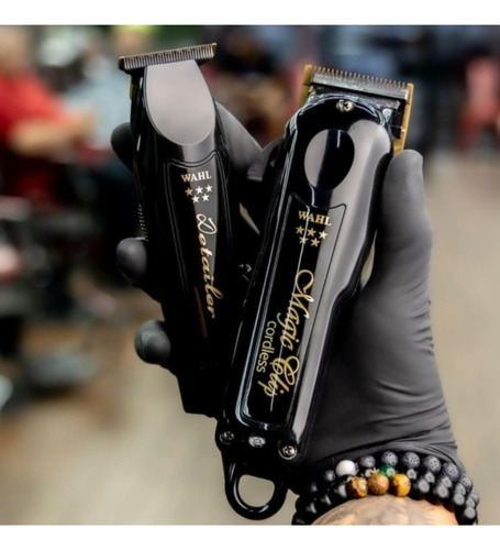Combo Wahl Profesional Premium Magic Clip Trimer Y Clipper Color Negro