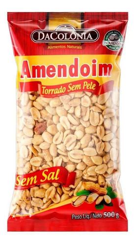 Amendoim DaColônia Torrado sem glúten 500 g