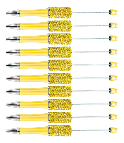 10x Bolígrafos Con Cuentas, Bolígrafos De 1,0mm, Amarillo