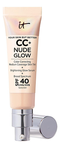 Base Ligera Cc+ Nude Glow + Suero De Brillo Con Factor De Pr