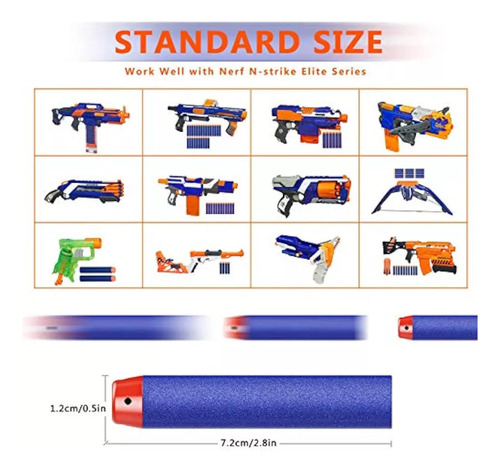 Balas Dardos Nerf N-strike 100 Unidades Compatibles