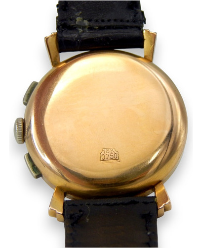 Cronógrafo Genève Compax De Cuerda Manual Oro 18kt Negro Dorado Beige (Usado)