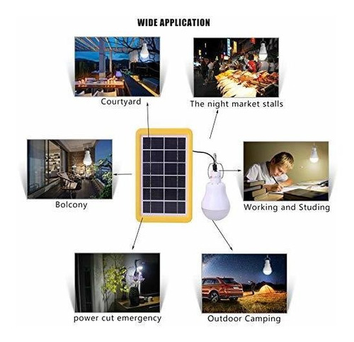 Lampara Solar Portatil Led Panel Recargable Sensor Luz