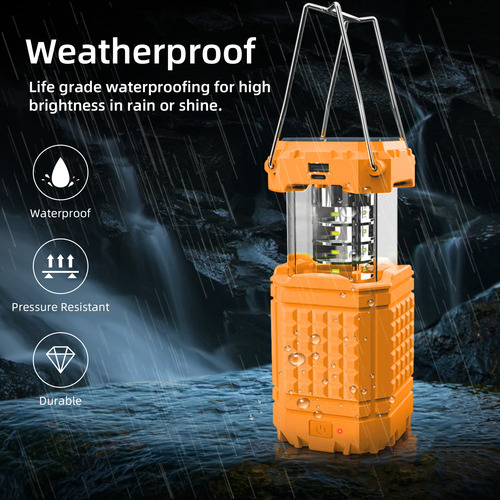 Linterna Solar Led Para Acampar: 3000 Mah, Manivela, Cargado